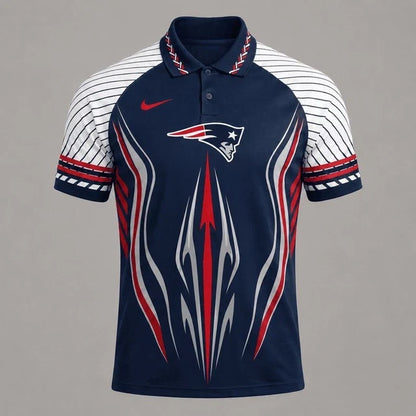 [SPECIAL OFFER] NEW CUSTOMIZED NFL27 NEP NEW ENGLAND PATRIOTS POLO SHIRT