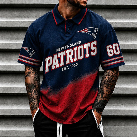 [SPECIAL OFFER] NEW CUSTOMIZED NFL27 NEP NEW ENGLAND PATRIOTS POLO SHIRT