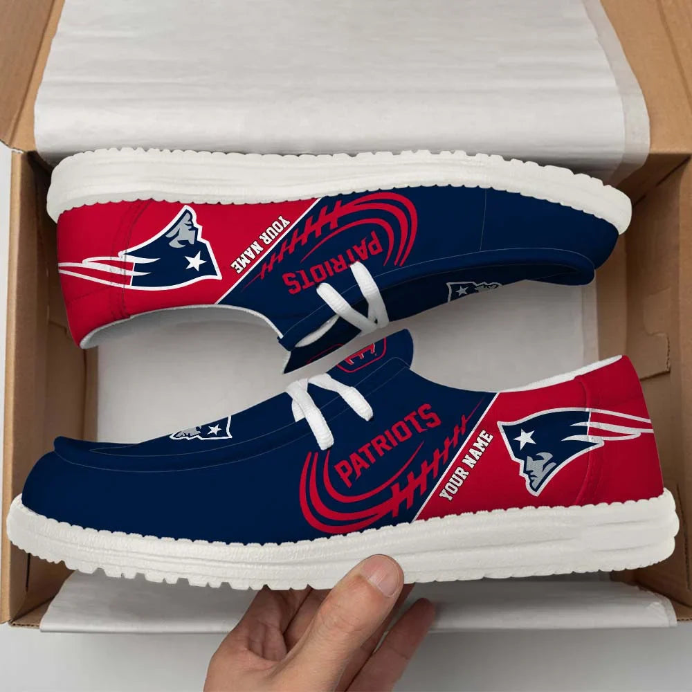 [SPECIAL OFFER] NEW CUSTOMIZED NFL27 NEP NEW ENGLAND PATRIOTS LOAFER SHOES