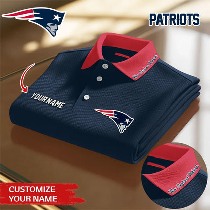 [SPECIAL OFFER] NEW CUSTOMIZED NFL27 NEP NEW ENGLAND PATRIOTS POLO SHIRT