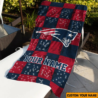 [SPECIAL OFFER] NEW CUSTOMIZED NFL27 NEP NEW ENGLAND PATRIOTS BEACH TOWEL