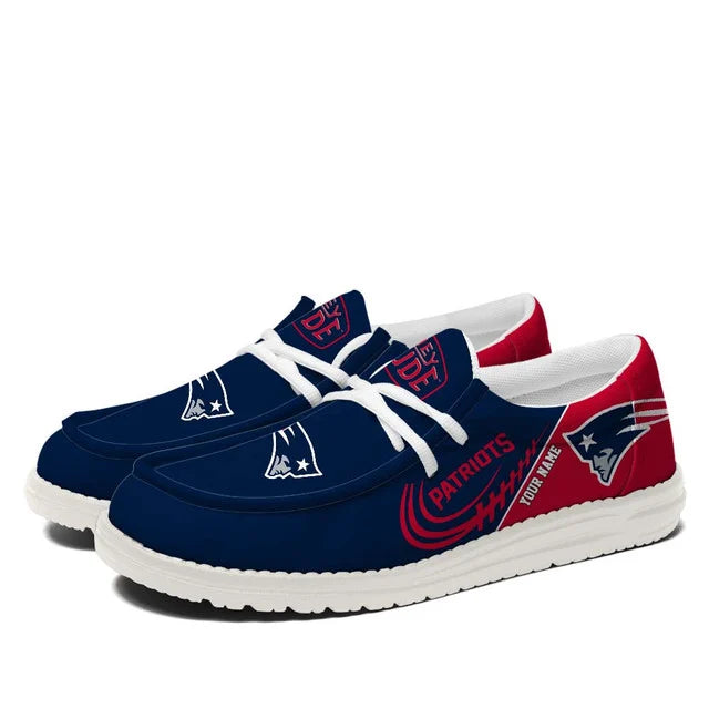 [SPECIAL OFFER] NEW CUSTOMIZED NFL27 NEP NEW ENGLAND PATRIOTS LOAFER SHOES