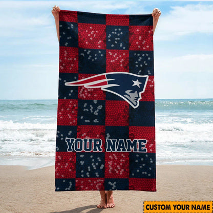 [SPECIAL OFFER] NEW CUSTOMIZED NFL27 NEP NEW ENGLAND PATRIOTS BEACH TOWEL