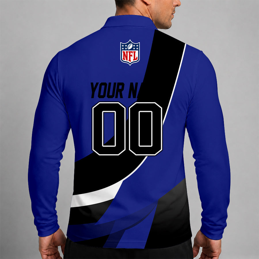 [SPECIAL OFFER] NEW CUSTOMIZED NFL28 BTR BALTIMORE RAVENS LONG SLEEVE POLO SHIRT