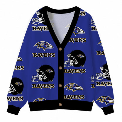 [SPECIAL OFFER] NEW CUSTOMIZED NFL28 BTR BALTIMORE RAVENS CARDIGAN