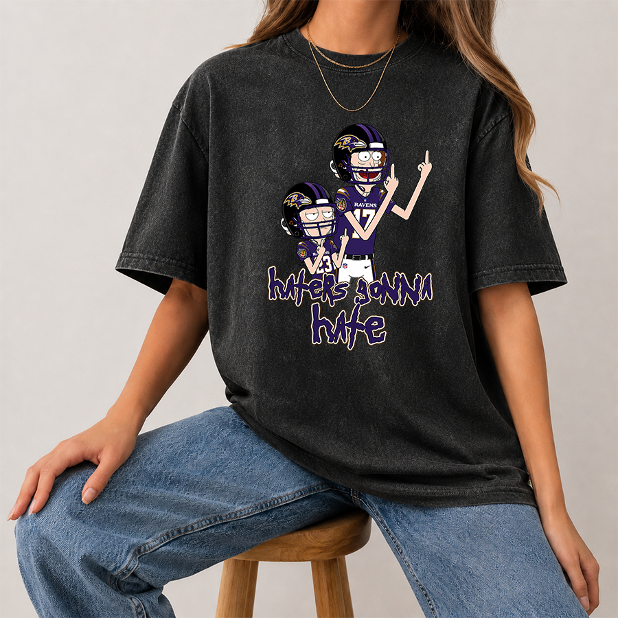 [SPECIAL OFFER] NEW CUSTOMIZED NFL28 BTR BALTIMORE RAVENS FUNNY WASHED TEE