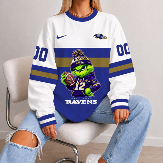 [SPECIAL OFFER] NEW CUSTOMIZED NFL28 BTR BALTIMORE RAVENS UNISEX SWEATSHIRT