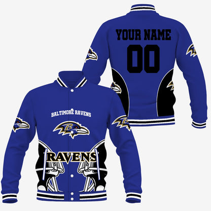 [SPECIAL OFFER] NEW CUSTOMIZED NFL28 BTR BALTIMORE RAVENS SATIN VARSITY & BASEBALL JACKET
