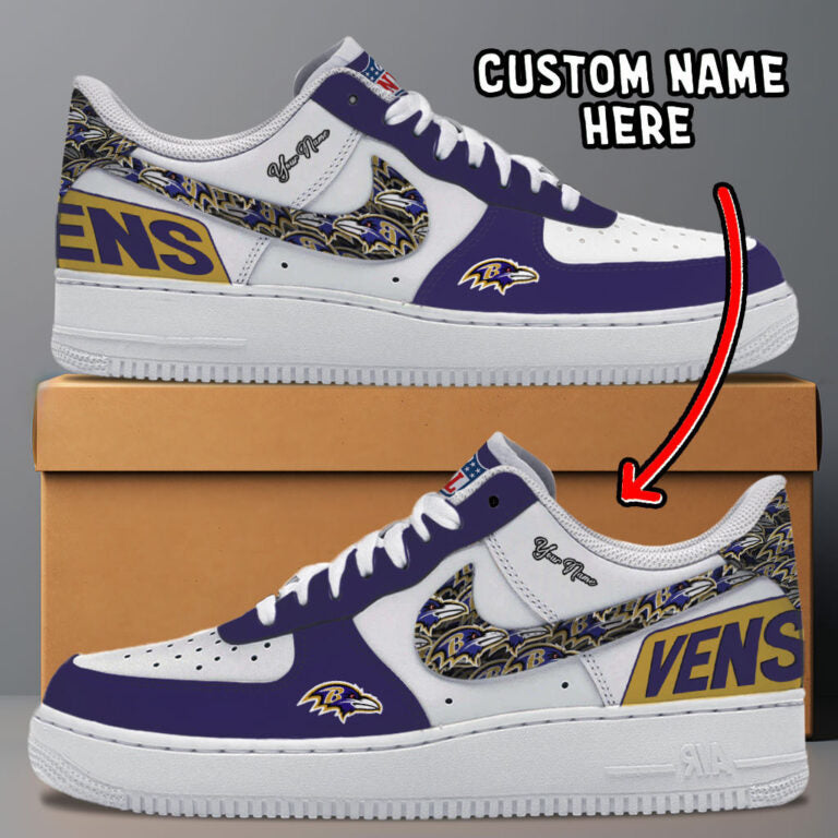 [SPECIAL OFFER] NEW CUSTOMIZED NFL28 BTR BALTIMORE RAVENS AF1 SNEAKERS