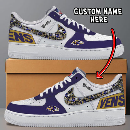 [SPECIAL OFFER] NEW CUSTOMIZED NFL28 BTR BALTIMORE RAVENS AF1 SNEAKERS