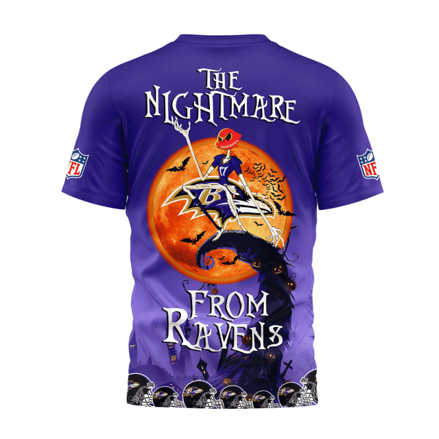 [SPECIAL OFFER] NEW CUSTOMIZED NFL28 BTR BALTIMORE RAVENS HALLOWEEN THE NIGHTMARE APPAREL