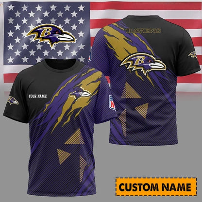 [SPECIAL OFFER] NEW CUSTOMIZED NFL28 BTR BALTIMORE RAVENS UNISEX T-SHIRT & POLO