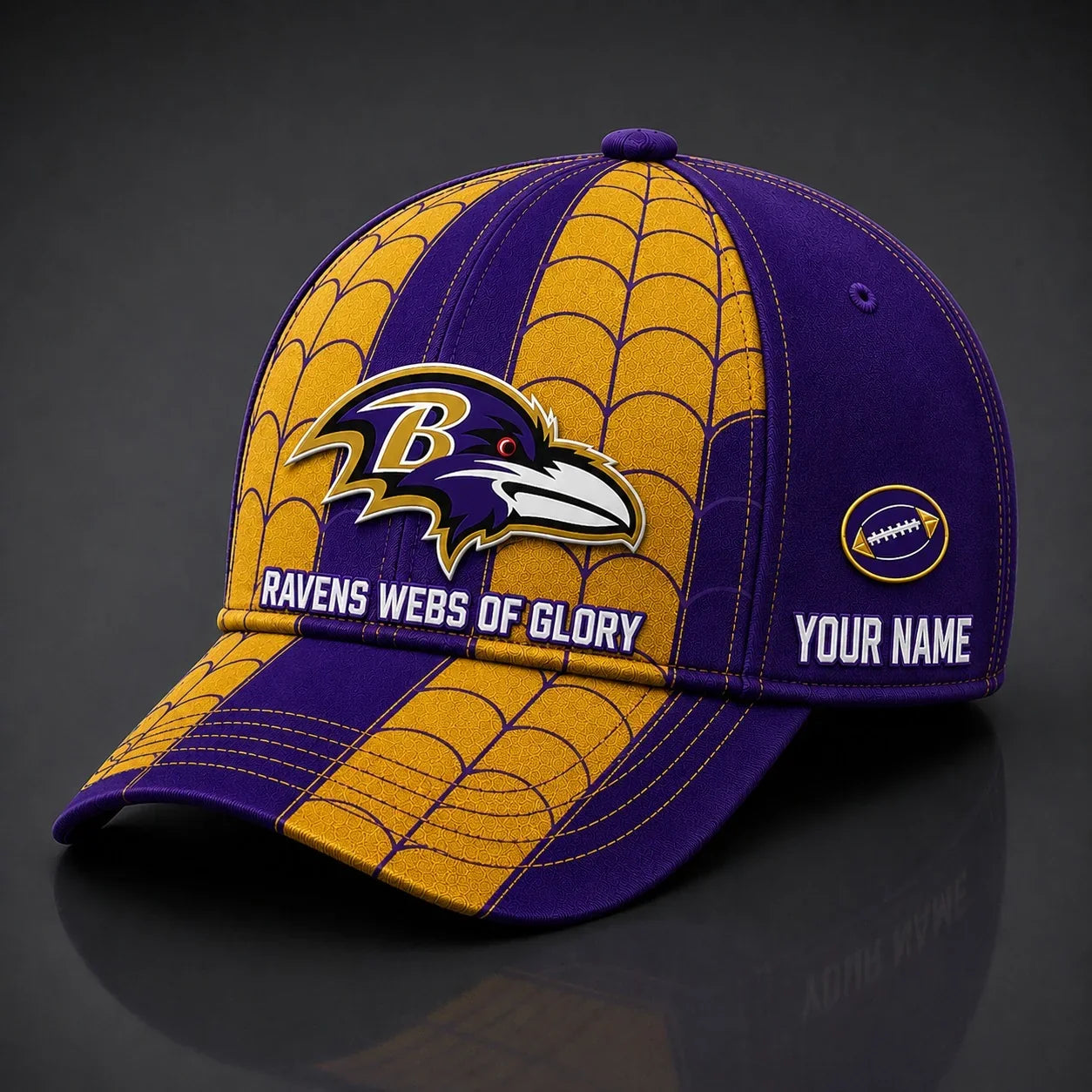 [SPECIAL OFFER] NEW CUSTOMIZED NFL28 BTR BALTIMORE RAVENS x SPIDER CLASSIC CAP