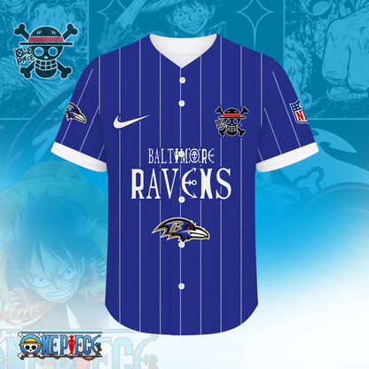 [SPECIAL OFFER] NEW CUSTOMIZED NFL28 BTR BALTIMORE RAVENS BASEBALL JERSEY