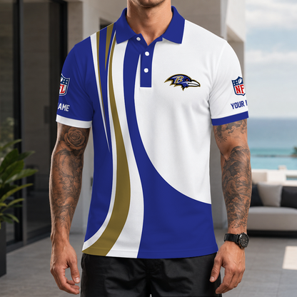 [SPECIAL OFFER] NEW CUSTOMIZED NFL28 BTR BALTIMORE RAVENS POLO SHIRT