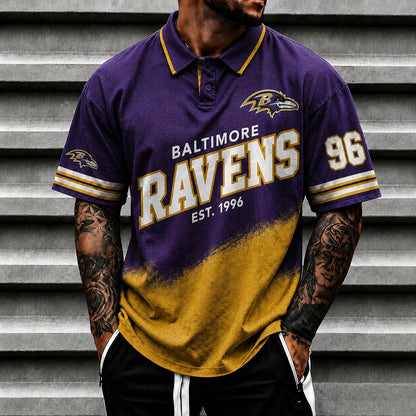 [SPECIAL OFFER] NEW CUSTOMIZED NFL28 BTR BALTIMORE RAVENS POLO SHIRT