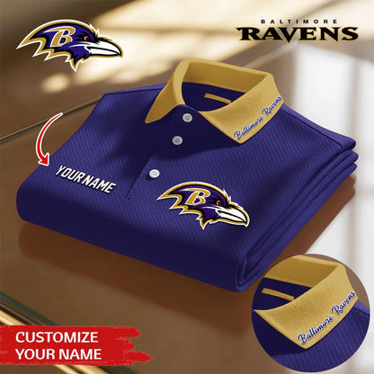 [SPECIAL OFFER] NEW CUSTOMIZED NFL28 BTR BALTIMORE RAVENS POLO SHIRT