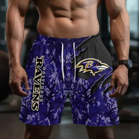 [SPECIAL OFFER] NEW CUSTOMIZED NFL28 BTR BALTIMORE RAVENS SHORT PANTS
