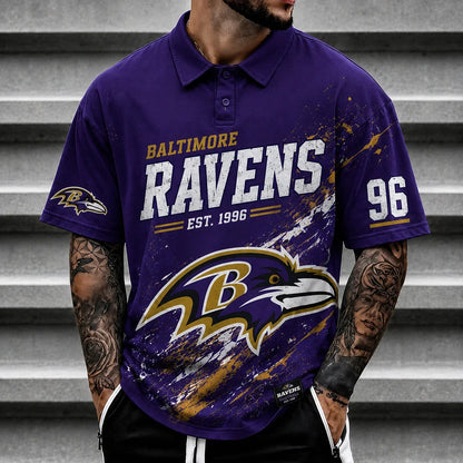 [SPECIAL OFFER] NEW CUSTOMIZED NFL28 BTR BALTIMORE RAVENS POLO SHIRT