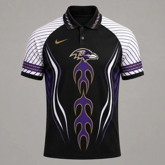 [SPECIAL OFFER] NEW CUSTOMIZED NFL28 BTR BALTIMORE RAVENS POLO SHIRT