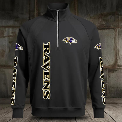 [SPECIAL OFFER] NEW CUSTOMIZED NFL28 BTR BALTIMORE RAVENS MEN'S MULTICOLOR QUARTER-ZIP PULLOVER