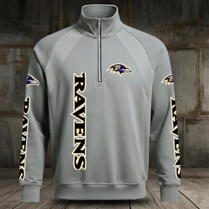 [SPECIAL OFFER] NEW CUSTOMIZED NFL28 BTR BALTIMORE RAVENS MEN'S MULTICOLOR QUARTER-ZIP PULLOVER