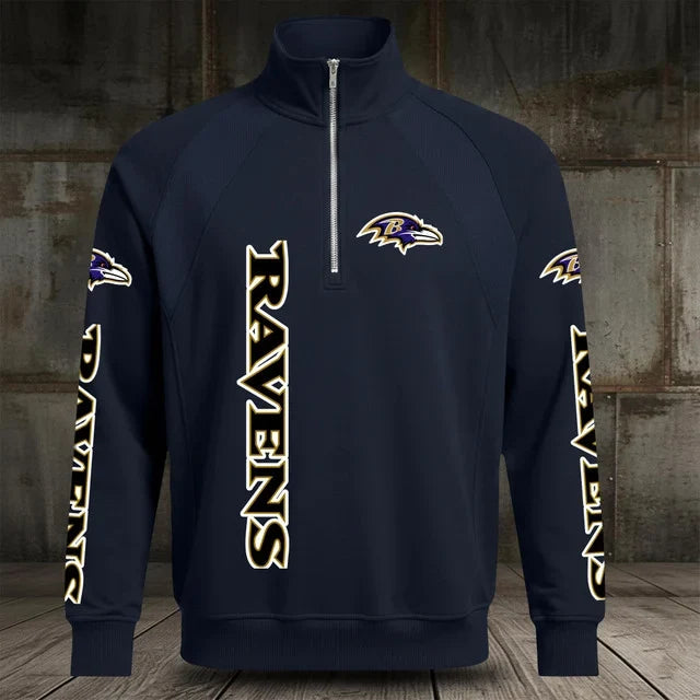 [SPECIAL OFFER] NEW CUSTOMIZED NFL28 BTR BALTIMORE RAVENS MEN'S MULTICOLOR QUARTER-ZIP PULLOVER