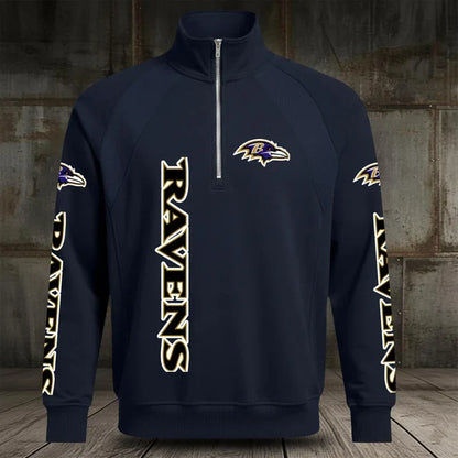 [SPECIAL OFFER] NEW CUSTOMIZED NFL28 BTR BALTIMORE RAVENS MEN'S MULTICOLOR QUARTER-ZIP PULLOVER
