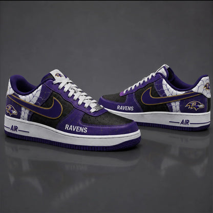 [SPECIAL OFFER] NEW CUSTOMIZED NFL28 BTR BALTIMORE RAVENS x SPIDER AF1 SHOES