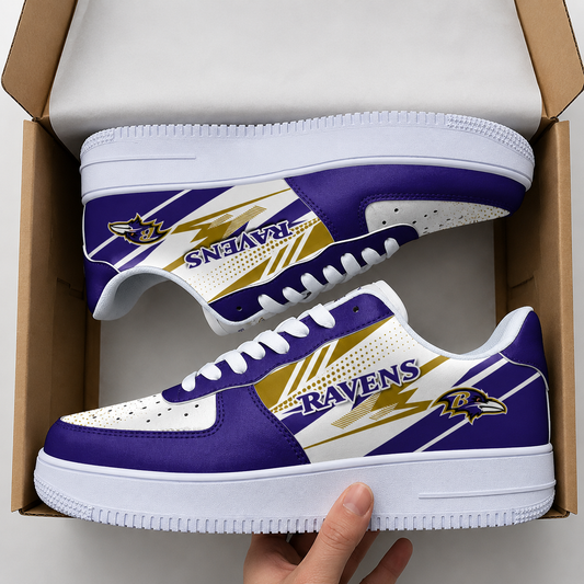 [SPECIAL OFFER] NEW CUSTOMIZED NFL28 BTR BALTIMORE RAVENS AF1 SNEAKERS
