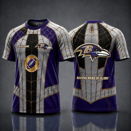 [SPECIAL OFFER] NEW CUSTOMIZED NFL28 BTR BALTIMORE RAVENS x SPIDER T-SHIRT, HOODIE & ZIP HOODIE