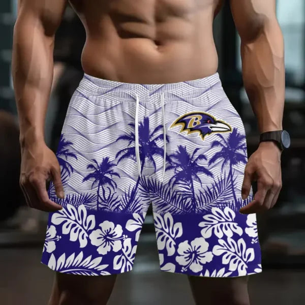 [SPECIAL OFFER] NEW CUSTOMIZED NFL28 BTR BALTIMORE RAVENS SHORT PANTS