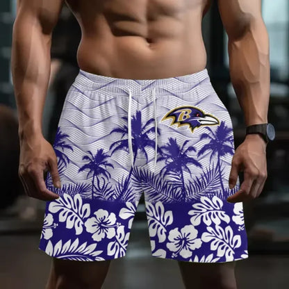 [SPECIAL OFFER] NEW CUSTOMIZED NFL28 BTR BALTIMORE RAVENS SHORT PANTS