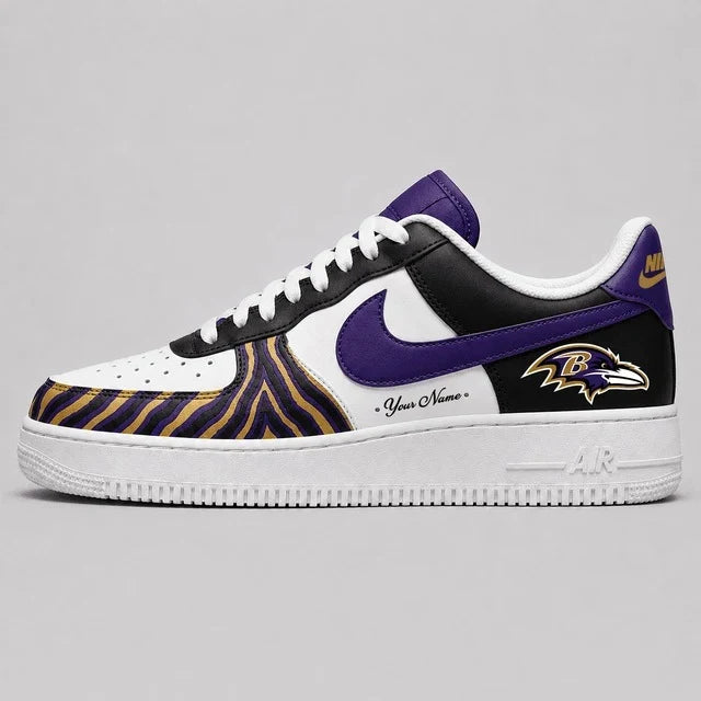 [SPECIAL OFFER] NEW CUSTOMIZED NFL28 BTR BALTIMORE RAVENS AF1 SHOES