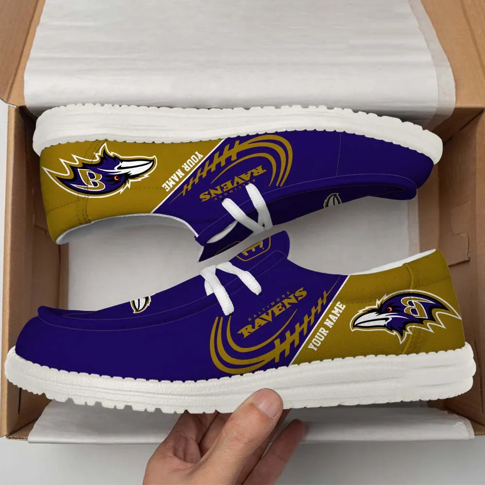 [SPECIAL OFFER] NEW CUSTOMIZED NFL28 BTR BALTIMORE RAVENS LOAFER SHOES