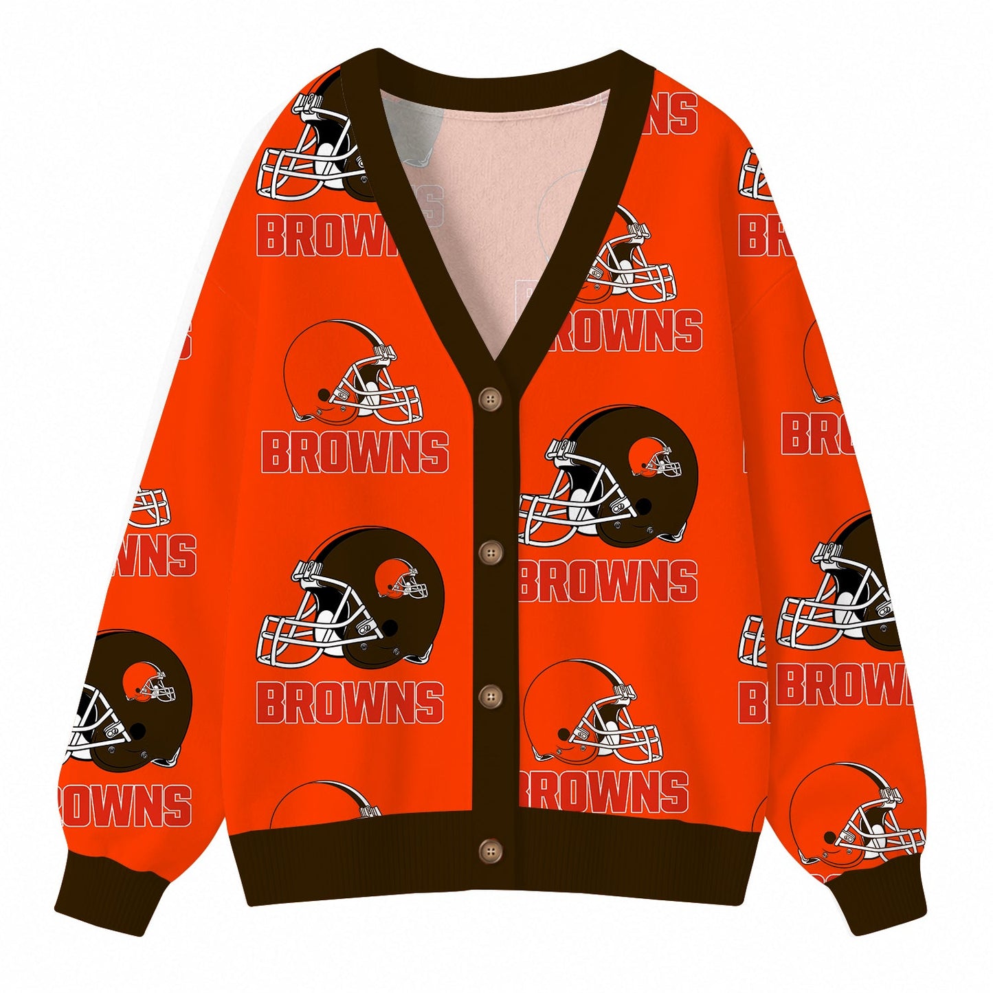 [SPECIAL OFFER] NEW CUSTOMIZED NFL29 CLB CLEVELAND BROWNS CARDIGAN