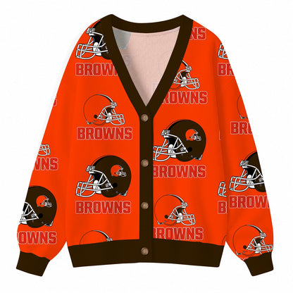 [SPECIAL OFFER] NEW CUSTOMIZED NFL29 CLB CLEVELAND BROWNS CARDIGAN
