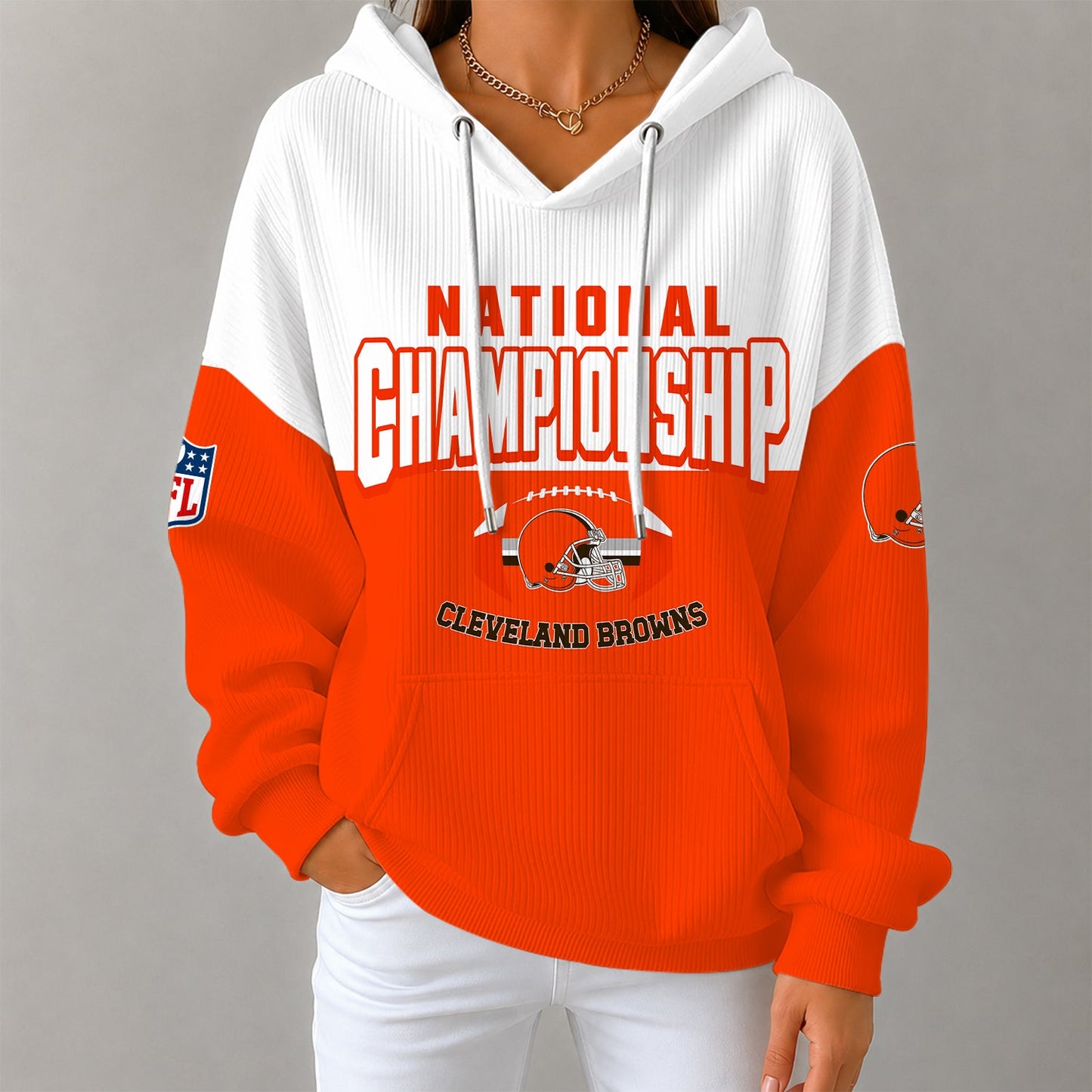 [SPECIAL OFFER] NEW CUSTOMIZED NFL29 CLB CLEVELAND BROWNS RIBBED HOODIE & SWEATSHIRT