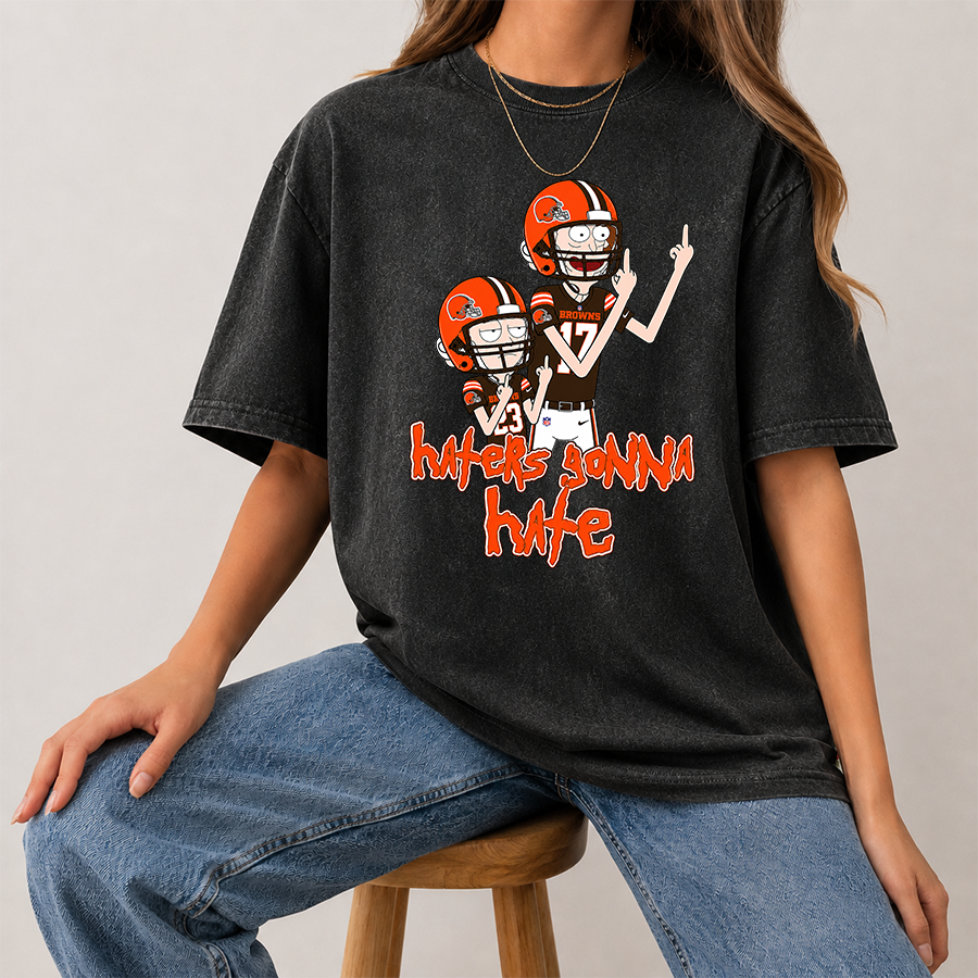 [SPECIAL OFFER] NEW CUSTOMIZED NFL29 CLB CLEVELAND BROWNS FUNNY WASHED TEE