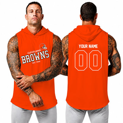 [SPECIAL OFFER] NEW CUSTOMIZED NFL29 CLB CLEVELAND BROWNS HOODED TANK TOP
