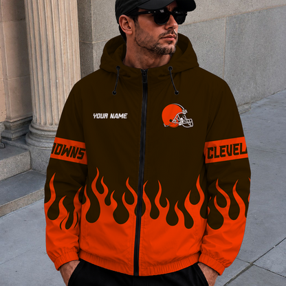 [SPECIAL OFFER] NEW CUSTOMIZED NFL29 CLB CLEVELAND BROWNS WINDBREAKER JACKET