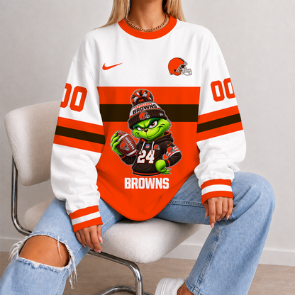 [SPECIAL OFFER] NEW CUSTOMIZED NFL29 CLB CLEVELAND BROWNS UNISEX SWEATSHIRT