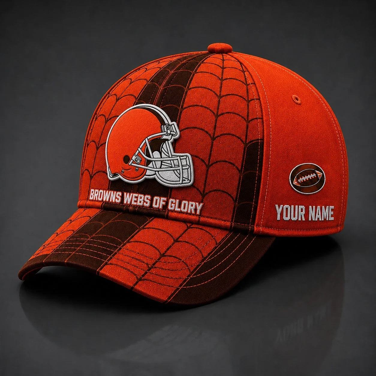 [SPECIAL OFFER] NEW CUSTOMIZED NFL29 CLB CLEVELAND BROWNS x SPIDER CLASSIC CAP