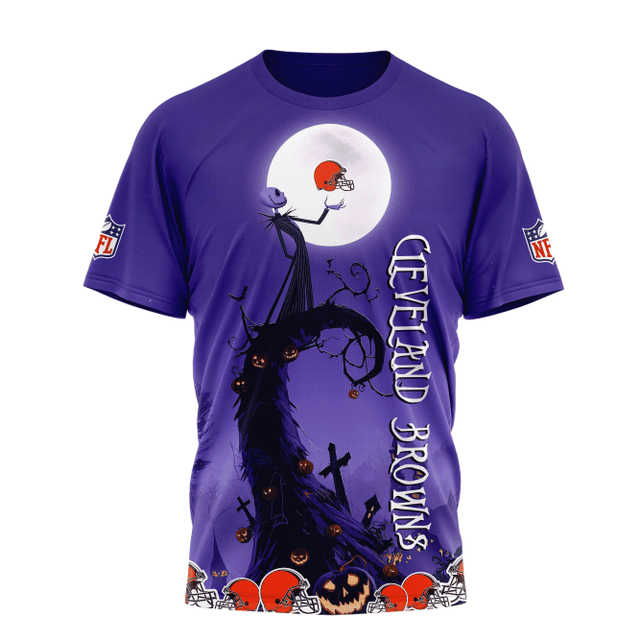 [SPECIAL OFFER] NEW CUSTOMIZED NFL29 CLB CLEVELAND BROWNS HALLOWEEN THE NIGHTMARE APPAREL