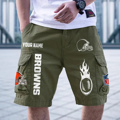 [SPECIAL OFFER] NEW CUSTOMIZED NFL29 CLB CLEVELAND BROWNS CARGO SHORTS