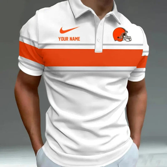 [SPECIAL OFFER] NEW CUSTOMIZED NFL29 CLB CLEVELAND BROWNS POLO SHIRT