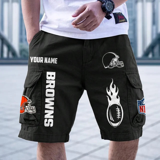 [SPECIAL OFFER] NEW CUSTOMIZED NFL29 CLB CLEVELAND BROWNS CARGO SHORTS