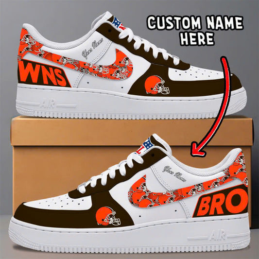 [SPECIAL OFFER] NEW CUSTOMIZED NFL29 CLB CLEVELAND BROWNS AF1 SNEAKERS