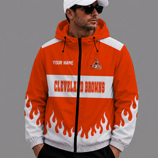 [SPECIAL OFFER] NEW CUSTOMIZED NFL29 CLB CLEVELAND BROWNS WINDBREAKER JACKET