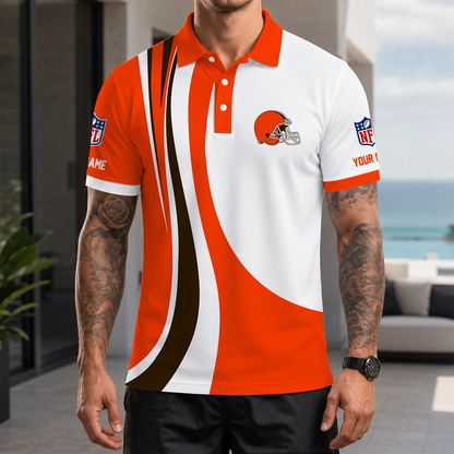 [SPECIAL OFFER] NEW CUSTOMIZED NFL29 CLB CLEVELAND BROWNS POLO SHIRT